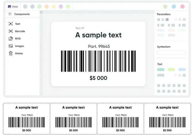 software for printing labels on a thermal printer